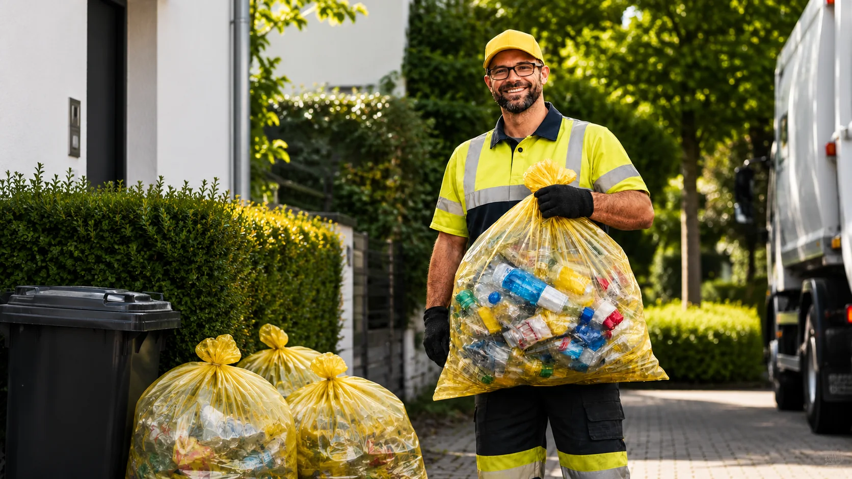 Abholservice für gelbe Säcke von ZUVERLÄSSIG24 für Privatkunden, Firmen und Hausverwaltungen