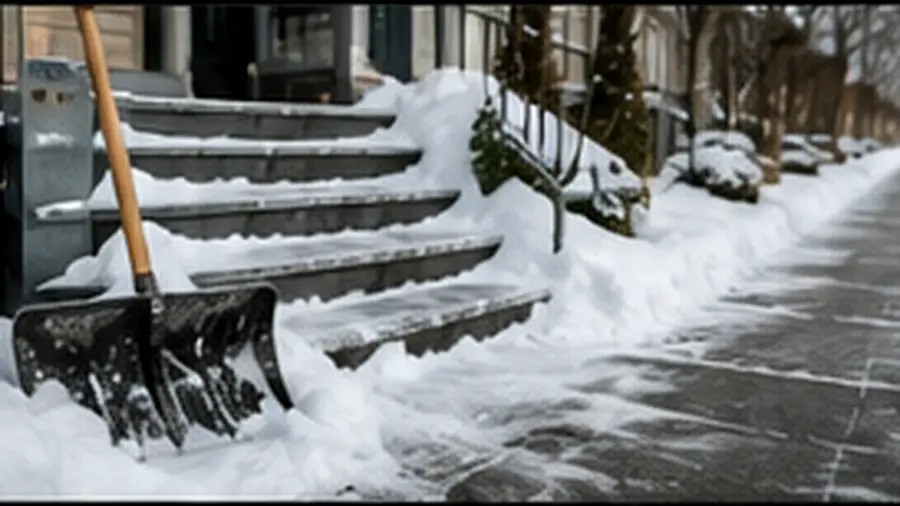 Geräumter verschneiter Zugang für Winterdienst und Streuservice